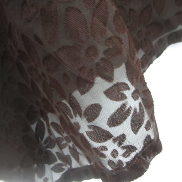 Vintage Prete Woman Plus 3X Brown Floral LS Blouse Shirt Silky Cottagecore - Picture 5 of 12